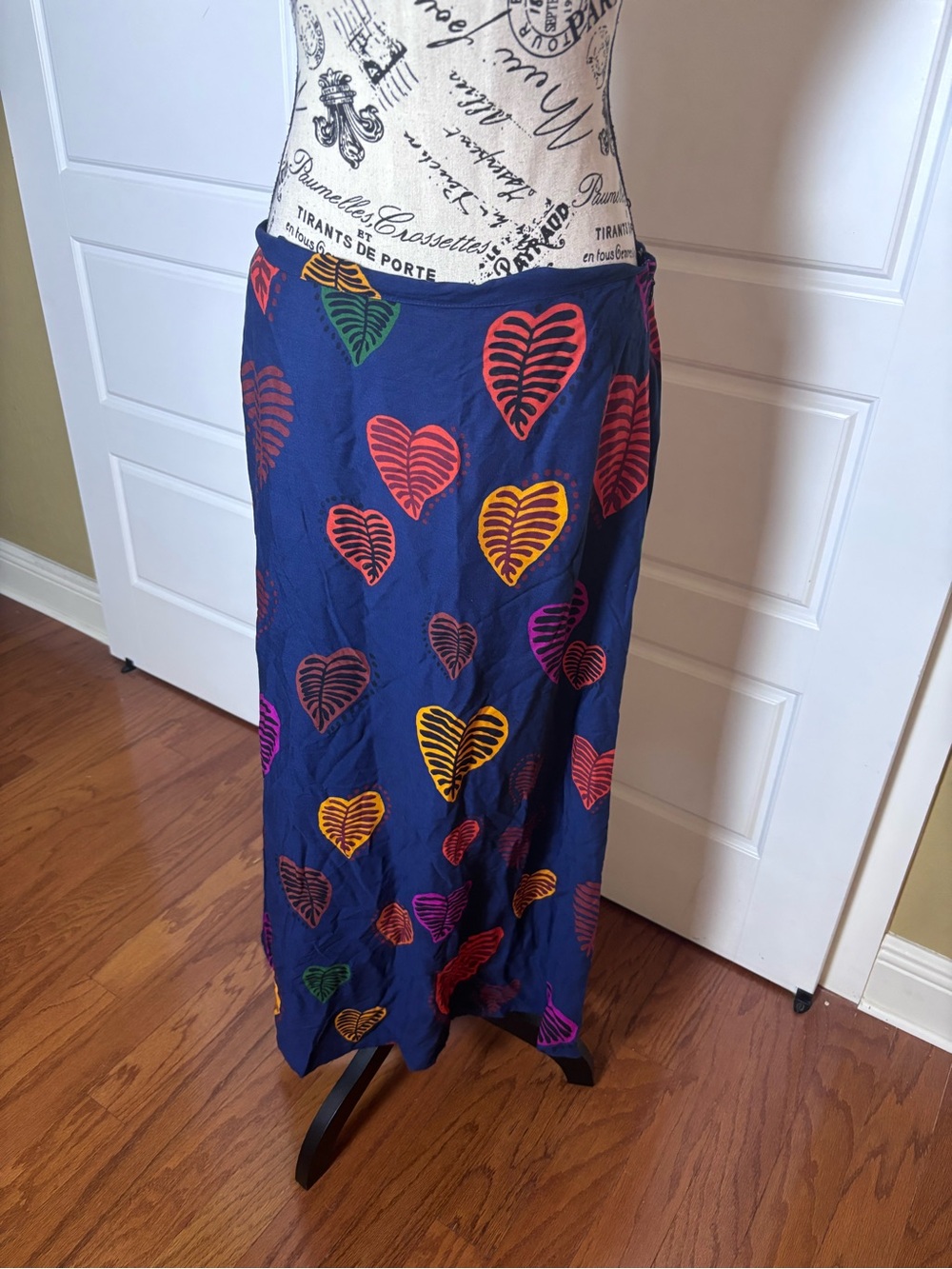 NWT Farm Rio x By Anthropologie Satin Slip Midi Skirt - Multi - Picture 7 of 12